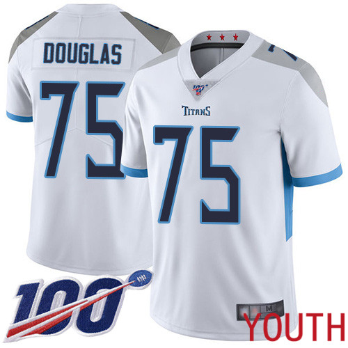 Tennessee Titans Limited White Youth Jamil Douglas Road Jersey NFL Football #75 100th Season Vapor Untouchable->women nfl jersey->Women Jersey